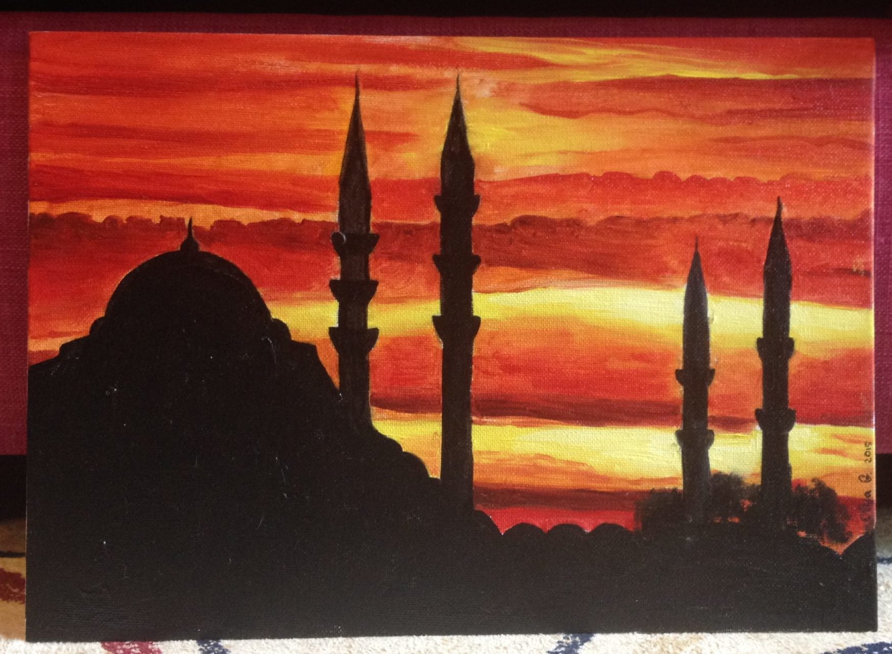 Istanbul - oil, cardboard